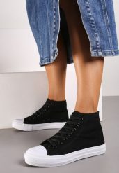 Czarne Trampki Sznurowane Za Kostkę Quagia. Czarne trampki damskie Born2be, bez wzorów, za kostkę, bez zapięcia. Za 19.99 zł.