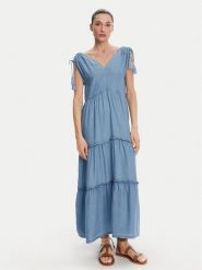 Pepe Jeans Sukienka codzienna Effie PL953664 Niebieski Loose Fit. Niebieskie sukienki damskie Pepe Jeans, bez wzorów, z jeansu, bez ramiączek. Za 379.99 zł.