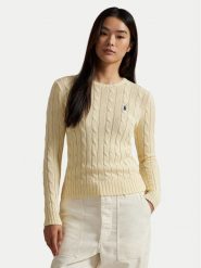 Polo Ralph Lauren Sweter 211971869015 Żółty jasny Slim Fit. Żółte swetry klasyczne damskie Polo Ralph Lauren, xl, bez kołnierzyka. Za 949.99 zł.