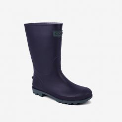 Damskie kalosze Coqui z wyjmowaną wkładką. Niebieskie kalosze damskie Coqui, bez wzorów, z materiału, przed kolano. Za 138.99 zł.
