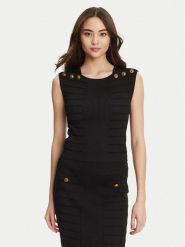 Guess Bluzka W5YR12 Z0130 Czarny Regular Fit. Czarne bluzki damskie Guess, xl, z aplikacjami, z syntetyku, bez kołnierzyka, bez ramiączek. Za 399.99 zł.