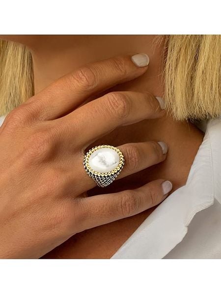 DI GIORGIO Srebrny pierścionek z masą perłową rozmiar: 58. Brązowe pierścionki damskie DI GIORGIO, z perłą, srebrne. Za 418.45 zł.