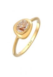 Elli PREMIUM Damski anielski włos owalny wisiorek z kwarcem w pozłacanym srebrze próby 925 Pierścionki 1 ct. Pierścionki damskie Elli PREMIUM, z kwarcem, pozłacane. Za 283.89 zł.
