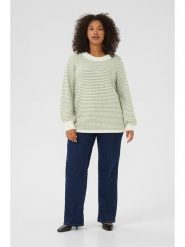 KAFFE curve Sweter w kolorze biało-zielonym rozmiar: L. Białe swetry klasyczne damskie KAFFE curve, l, bez kołnierzyka. Za 86.99 zł.