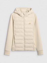 4F Kurtka z wypełnieniem syntetycznym damska - beżowa XS. Brązowe kurtki damskie 4F, xs, bez wzorów, z puchu, bez kaptura. Za 349.99 zł.