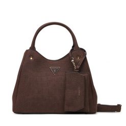 Torebka Guess. Brązowe kuferki damskie Guess, z aplikacjami, bez dodatków. Za 584.99 zł.
