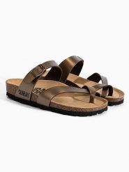 Sunbay Japonki "Tulipe" w kolorze złotym rozmiar: 40. Żółte klapki damskie Sunbay, bez wzorów, z otwartym noskiem, bez obcasa, bez zapięcia. Za 175.67 zł.