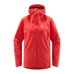 Kurtka przeciwdeszczowa damska Haglöfs Korp Proof. Czerwone kurtki damskie Haglöfs, s, bez wzorów, bez kaptura. Za 319.99 zł.