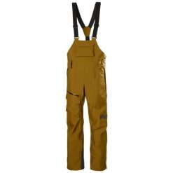 Damskie spodnie narciarskie na szelkach Helly Hansen Powderqueen. Brązowe spodnie sportowe damskie Helly Hansen, na zimę, bez wzorów, narciarskie. Za 1,343.50 zł.