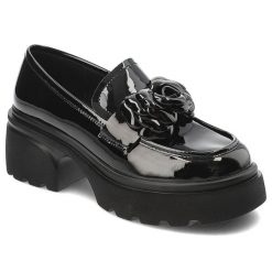 Czarne Półbuty Artiker Eleganckie Mokasyny Damskie. Czarne mokasyny damskie Artiker, ze skóry, bez obcasa. Za 279.00 zł.