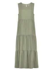 Sublevel Sukienka w kolorze oliwkowym rozmiar: XL. Brązowe sukienki damskie Sublevel, bez wzorów, z wiskozy, bez ramiączek. Za 82.99 zł.