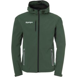 Kurtka softshell Kempa. Czarne kurtki sportowe damskie Kempa, l, bez wzorów, z materiału, z kapturem. Za 427.30 zł.