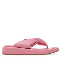 Japonki Dune London. Czerwone klapki damskie Dune London, bez wzorów, bez obcasa, bez zapięcia. Za 309.99 zł.