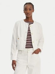 Tommy Hilfiger Kurtka jeansowa Lady WW0WW48591 Biały Regular Fit. Białe kurtki damskie Tommy Hilfiger, bez wzorów, z bawełny, bez kaptura. Za 649.99 zł.