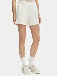Lacoste Szorty sportowe GF5341 Écru Regular Fit. Białe spodenki sportowe damskie Lacoste, bez wzorów, z bawełny. Za 319.99 zł.