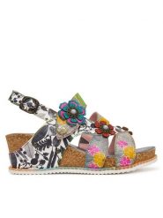 Laura Vita Sandały Bonito 37 Kolorowy. Sandały damskie LAURA VITA, bez wzorów, ze skóry, bez obcasa, na koturnie, bez zapięcia. Za 459.99 zł.