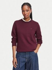 Tommy Jeans Bluza DW0DW19959 Bordowy Regular Fit. Czerwone bluzy damskie Tommy Jeans, xl, bez wzorów, z jeansu, bez kaptura. Za 289.99 zł.