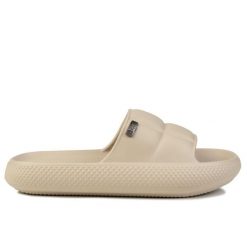 Klapki damskie sportowe Lee MAYA SLIDER WOMEN LOW. Brązowe klapki damskie Lee, bez wzorów, z materiału, bez obcasa, bez zapięcia. Za 89.00 zł.