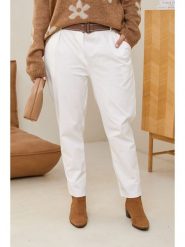 Curvy Lady Spodnie w kolorze białym rozmiar: 48/50. Białe spodnie materiałowe damskie Curvy Lady, bez wzorów, z bawełny. Za 126.75 zł.