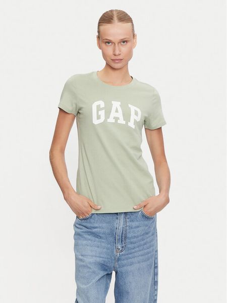 Gap T-Shirt 417797-14 Zielony Regular Fit. Zielone t-shirty damskie GAP, xxs, bez wzorów, z bawełny, bez kołnierzyka. Za 79.99 zł.