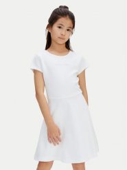 Calvin Klein Sukienka codzienna Skater LVCKSJH02G Biały Regular Fit. Białe sukienki dziewczęce Calvin Klein, bez wzorów, z syntetyku, bez ramiączek, proste. Za 299.99 zł.
