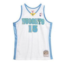 Koszulka NBA Denver Nuggets Carmelo Anthony. Białe koszulki damskie Mitchell & Ness, bez wzorów, bez kołnierzyka, bez ramiączek. W wyprzedaży za 421.50 zł.