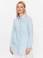 S.Oliver Koszula 2129198 Niebieski Regular Fit. Niebieskie koszule damskie S.Oliver, s, bez wzorów, ze lnu, bez kołnierzyka, bez ramiączek. Za 329.99 zł.