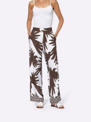 Heine Spodnie w kolorze biało-brązowym rozmiar: W20. Białe spodnie materiałowe damskie Heine, bez wzorów, z materiału. Za 61.02 zł.