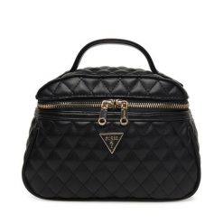 Kosmetyczka Guess. Czarne kosmetyczki damskie Guess, z aplikacjami. Za 269.99 zł.