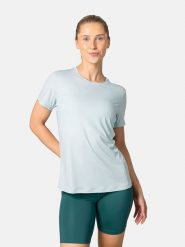 KARI TRAA Koszulka sportowa "Ava" w kolorze turkusowym rozmiar: L. Niebieskie koszulki sportowe damskie Kari Traa, l, bez wzorów, z materiału, bez ramiączek, outdoorowe. Za 108.99 zł.