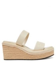 Calvin Klein Klapki Wedge Sandal 50 - He HW0HW02375 Kremowy. Białe espadryle damskie Calvin Klein, bez wzorów, ze skóry, bez obcasa, bez zapięcia. Za 284.99 zł.