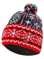 Crazy Czapka beanie "Norge" w kolorze czerwono-granatowym rozmiar: onesize. Czerwone czapki damskie Crazy, bez wzorów, z polaru. Za 127.65 zł.