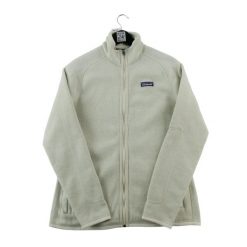 Second life - Damska kurtka polarowa o dopasowanym kroju beżowa - Jak nowy. Brązowe kurtki damskie Patagonia, l, bez wzorów, z polaru, bez kaptura. Za 278.96 zł.