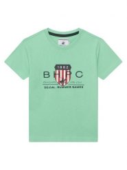 Beverly Hills Polo Club T-Shirt P-SS26B-TS414011 Zielony Regular Fit. Zielone t-shirty i koszulki chłopięce Beverly Hills Polo Club, bez wzorów, z bawełny, bez kołnierzyka, bez ramiączek. Za 129.99 zł.