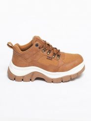 BIG STAR Botki w kolorze jasnobrązowym rozmiar: 41. Brązowe botki damskie Big Star, retro, z okrągłym noskiem, bez obcasa, bez zapięcia. Za 139.99 zł.