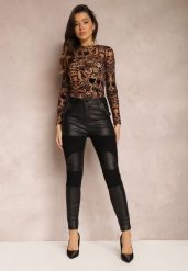 Czarne Spodnie Skinny z Imitacji Skóry Egal. Czarne rurki damskie Renee, bez wzorów, z jeansu. Za 59.99 zł.