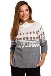 Sweter norweski szary damski. Szare swetry klasyczne damskie Sukienki.shop, m, bez kołnierzyka. Za 109.00 zł.