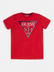 Guess T-Shirt L73I55 K8HM0 Czerwony Regular Fit. Czerwone t-shirty i koszulki chłopięce Guess, z aplikacjami, z bawełny, bez kołnierzyka, bez ramiączek. Za 49.99 zł.