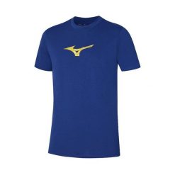 T-shirt Mizuno Athletics Rb. Niebieskie t-shirty damskie Mizuno, bez wzorów, bez kołnierzyka. Za 172.50 zł.