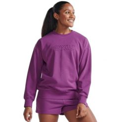 Bluza damska 2XU Motion French Terry Crew. Białe bluzy damskie 2XU, m, bez wzorów, z polaru, bez kaptura. Za 376.50 zł.