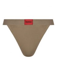 HUGO Stringi String Red Label 50492326 Brązowy. Brązowe stringi Hugo, bez wzorów, z bawełny. Za 59.99 zł.