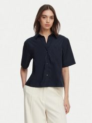 Tommy Hilfiger Koszula WW0WW48899 Granatowy Relaxed Fit. Niebieskie koszule damskie Tommy Hilfiger, m, bez wzorów, z bawełny, bez kołnierzyka, bez ramiączek. Za 369.99 zł.