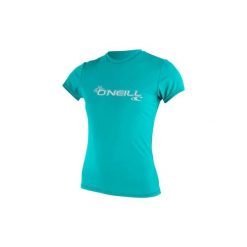 Koszulka damska O'Neill wetsuits Basic Skins. Niebieskie koszulki damskie O'Neill, bez wzorów, bez kołnierzyka, bez ramiączek. Za 154.50 zł.