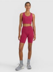 4F Legginsy kolarki treningowe damskie - czerwone XS. Czerwone legginsy damskie 4F, s, bez wzorów, z dzianiny. Za 99.99 zł.