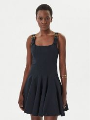 Versace Jeans Couture Sukienka codzienna 80HAO909 N0715 Czarny Slim Fit. Czarne sukienki damskie Versace Jeans Couture, bez wzorów, z bawełny, bez ramiączek. Za 2,119.00 zł.