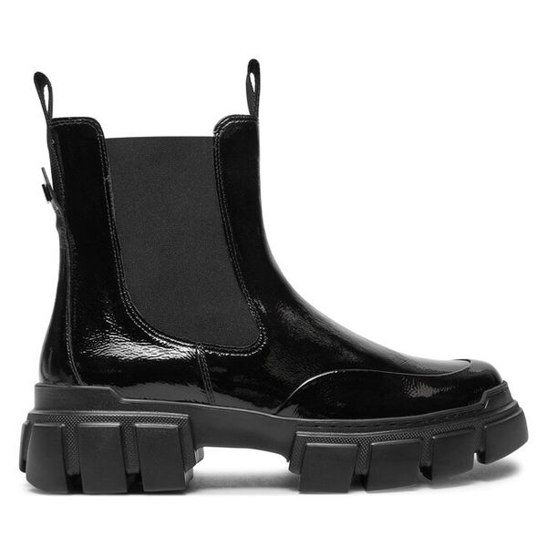 Sztyblety HÖGL. Czarne botki damskie Högl, bez obcasa, na płaskiej podeszwie, bez zapięcia. Za 649.99 zł.