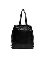 Calvin Klein Torebka Drawstring Tote LV04K3159G Czarny. Czarne torebki klasyczne damskie Calvin Klein, ze skóry, bez dodatków. Za 419.99 zł.