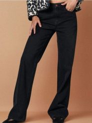 Jeansy wide leg z wysokim stanem - czarny. Czarne jeansy damskie Sinsay, z podwyższonym stanem. Za 49.99 zł.
