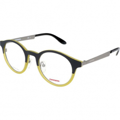 Oprawki "5022SMV" w kolorze czarno-żółtym. Czarne okulary przeciwsłoneczne damskie Carrera, Ferragamo. W wyprzedaży za 119.95 zł.