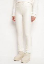 Białe Legginsy z Ekoskóry Ocieplane z Efektem Push-Up Labrisa. Białe legginsy damskie Born2be, m, bez wzorów, z jeansu. Za 29.99 zł.